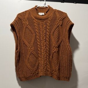 She + Sky Brown Cable Knit Sweater